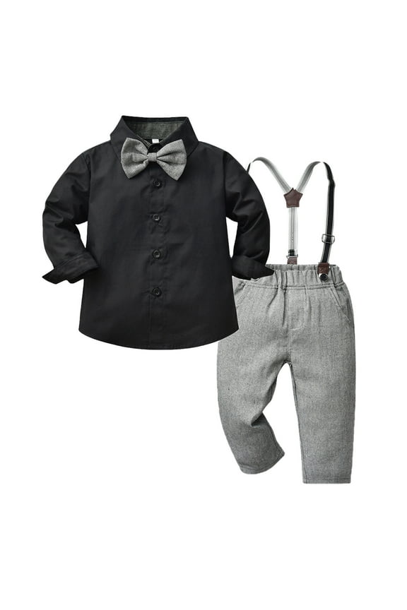 Cute Toddler Bodysuits for Handsome Boys Long Sleeve T Shirt Tops Pants Child Kids Christmas Gifts Gentleman Outfits 6M-7 Years