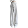 thumbnail image 1 of Otqutp Drawstring Baggy Sweatpants for Teen Girls Wide Leg Casual Loose Long Pants Elastic Waist Oversized Athletic Joggers, 1 of 7