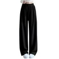 thumbnail image 1 of Otqutp Drawstring Baggy Sweatpants for Teen Girls Wide Leg Casual Loose Long Pants Elastic Waist Oversized Athletic Joggers, 1 of 4