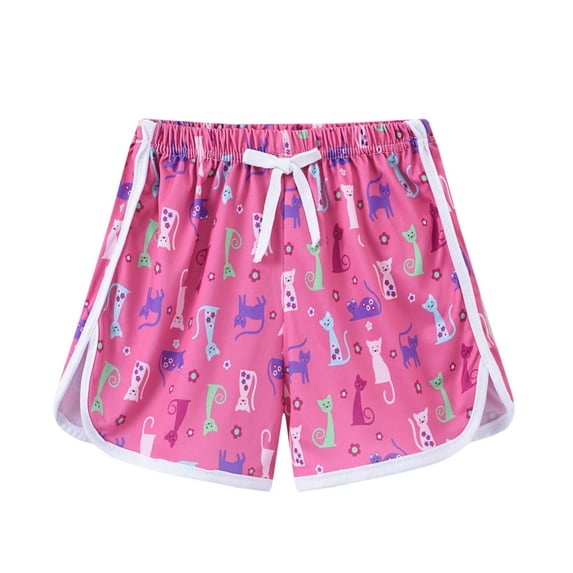 Otqutp Elastic Waist Short Pants for Kids Toddler Boys Girls Cartoon Floral Printed Sport Shorts Summer Beach Shorts for 2 to 8 Years