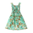 thumbnail image 1 of Otqutp European Summer Big Girl Slip on Dress Beach Ethnic Cotton Silk Bohemia Dress Children's Sleeveless Dress Floral Princess Toddler Girl Clothes(Green-a,13-14 Years), 1 of 3