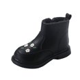 thumbnail image 1 of Otqutp Fashion Big Kids Winter Water Proof Flat Keep Warm Snow Boots 2-10 Years Comfortable Shoes with Side Zipper for Toddler/Little Kid/Big Kid(Black,3.5-4 Years), 1 of 1