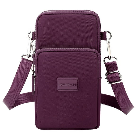 Otqutp Fashion Cell Phone Bag for Women's Shoulder Handbag Solid Color Non Printing Zipper Messenger Bag Comfort Mobile Phone Bag(A,One Size)