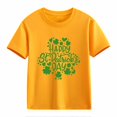 thumbnail image 1 of Otqutp Fashion Crew Neck Blouse for Girls and Boys Casual Short Sleeved T Shirt St. Day Children's Retro Personality 2D Print Loose Short Sleeved Clothes for Spring Summer(Yellow,3-4 Years), 1 of 1