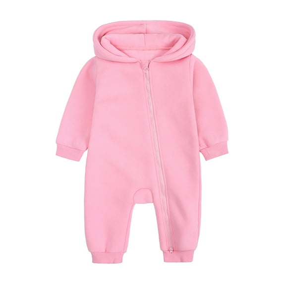 Otqutp Fashion Jumpsuit for Kids Romper Baby Warm Long Sleeve Jumpsuit Clothing Cute Romper Boys Girls Winter Outfits Festival Holiday Outfit(2-Pink,3-6 Month