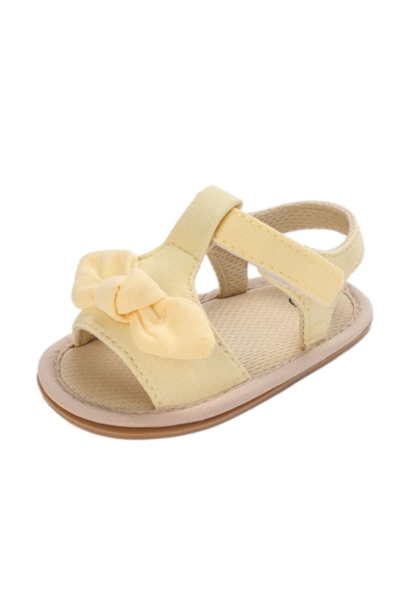 Fashion Toddler Girls Shoes Baby Girls Sandals Ruffle Bowknot Soft Sole Anti Slip Open Toe Breathable Summer Outdoor Flat Shoes for Summer