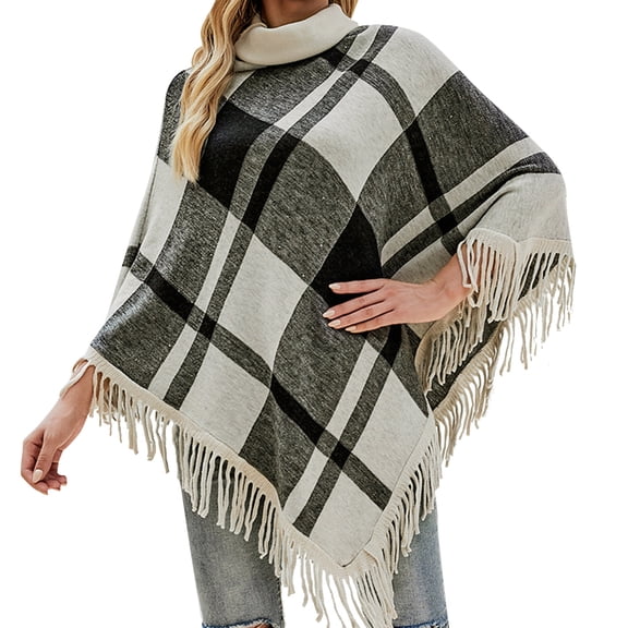 Otqutp Female Warm Shawls Womens Pullover Shawls Tops Scarf Fall Winter Cable Wrap Shawl Scarf with Sleeves Long Warm Scarves(D,One Size)