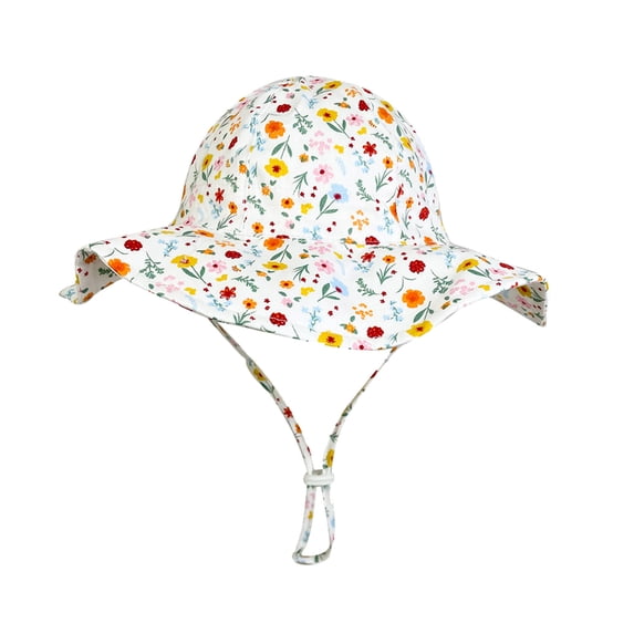 Otqutp Fish Cap for Children Kids Baby Girls Boy Toddler Floral Prints Outdoor Adjustable Bucket Sun Hats 2 to 8 Years Beach Hat
