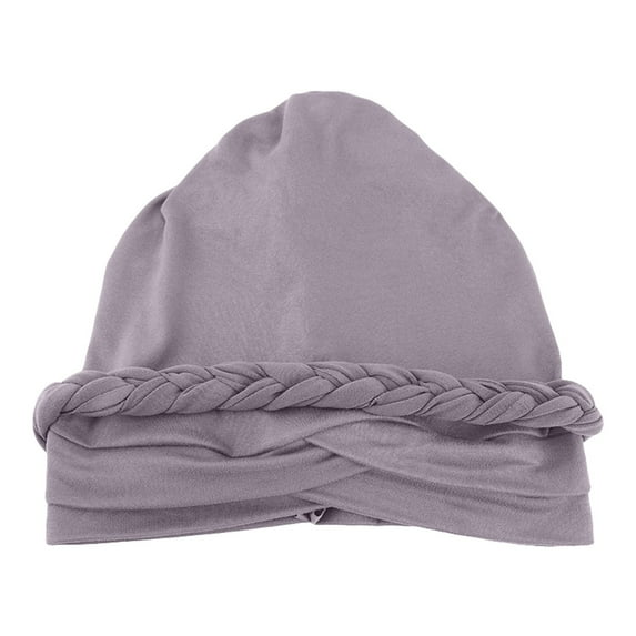Otqutp Fish Cap for Women Fashion Solid Color Hat Cap Ethnic Bohemia Pre Tied Braid Hair Cover Wrap Hijab Turban Headwear(Grey,)
