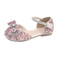 thumbnail image 1 of Otqutp Flat Shoes for Kids Girls Sandals Rhinestones Sequins Closed Toe Shoes Princess Shoes Bow Wedding Dress Shoes 2-12 Years, 1 of 7