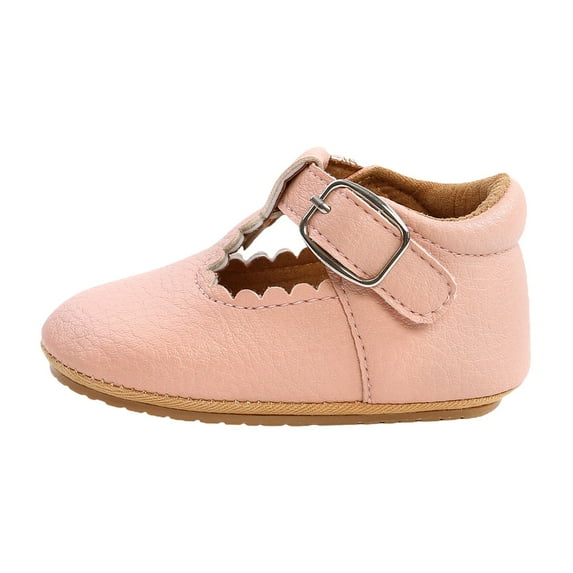 Otqutp Flat Sole Sandals for Kids Toddlers Girls Shoes Children's Shoes Non Slip Soft Soled PU Leather Shoes Single Shoes for Baby 0-12Months