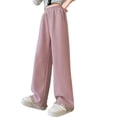 thumbnail image 1 of Otqutp Fleece Lined Sweatpants for Girls Elastic High Waist Wide Leg Baggy Joggers Pants Winter Casual Athletic Pants, 1 of 7