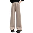 thumbnail image 1 of Otqutp Fleece Lined Sweatpants for Girls Elastic High Waist Wide Leg Baggy Joggers Pants Winter Casual Athletic Pants, 1 of 7