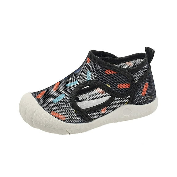 Otqutp Formal Dance Shoes for Toddler Girls Summer Hollowed Breathable Mesh Shoes Boys Baotou Anti Kick Sandals Girls Solid Color Beach Shoes