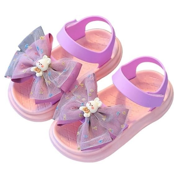 Otqutp Formal Footwear for Baby Girls Fashion Spring Summer Toe Solid Color Bowknot Children Casual Shoes for 2 to 10 Years