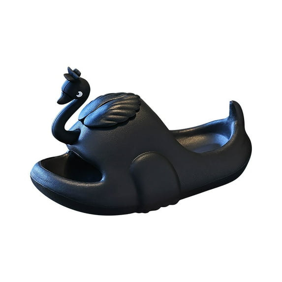 Otqutp Formal Shoes for Baby Girls Toddler Girls Boys Cartoon Swan Bathroom Inside Non Slip Sandal Slippers for 3 to 12Years