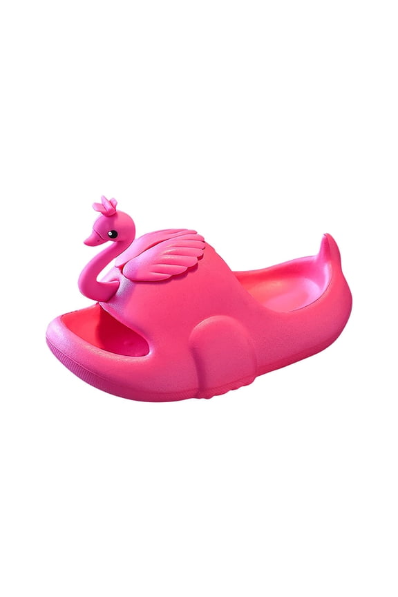 Formal Shoes for Baby Girls Toddler Girls Boys Cartoon Swan Bathroom Inside Non Slip Sandal Slippers for 3 to 12Years