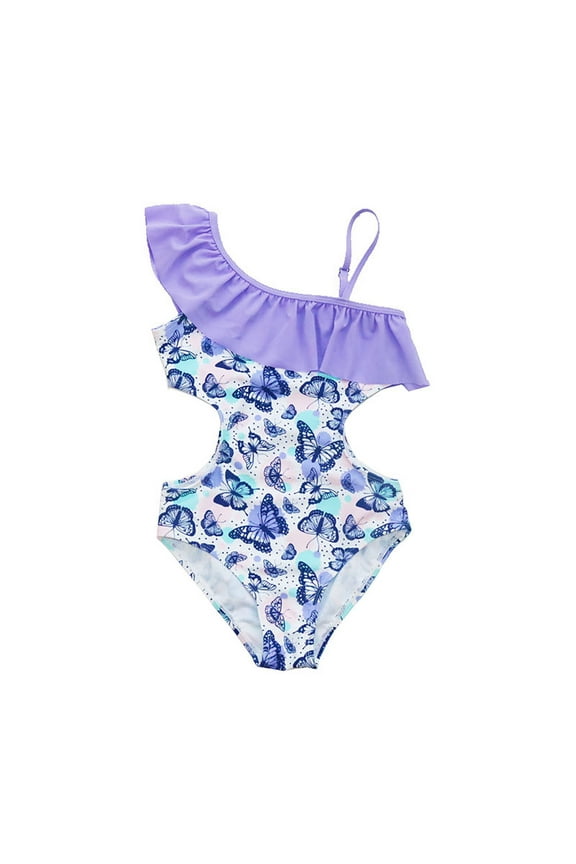 Girl Bathing Suit with Guard Children's Swimsuit Butterfly Big Child Korean One Swimsuit Female Western Children's Swimsuit For Kids