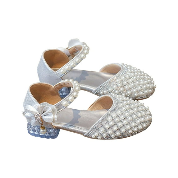 Otqutp Girl Jelly Sandals Size 13 Toddler Baby Girl Shoelaces Pearls Princess Shoes Butterfly Shoes