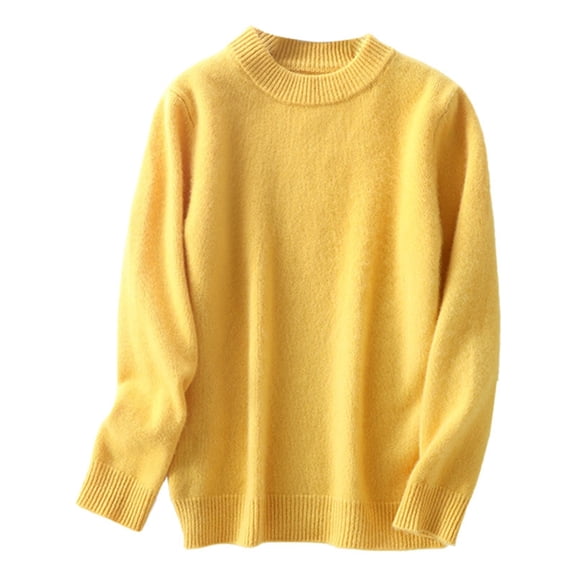 Otqutp Girl's Mock Neck Sweaters Long Sleeve Casual Knit Pullover Cozy Jumper Tops Fall Winter Chunky Sweatshirt for Kids