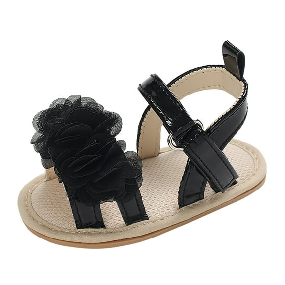 Otqutp Girls Bow Rubber Sole Open Toe Sandals Kids Toddler Summer Flat Wide Shoes Outdoor Casual Fashion Flower Shower Loafers