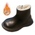 thumbnail image 1 of Otqutp Girls and Boys Casual Shoes Mesh Soft Sole Breathable Sports Short Boots with Side Zipper for Cold Weather Snow Boots Anti-Slip Outdoor Shoes for Little Kid/Big Kids(Black,6-7 Years), 1 of 1