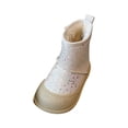 thumbnail image 1 of Otqutp Girls and Boys Children's Casual Shoes Mesh Soft Sole Breathable Sports Short Boots 3-12 Years Classic Hiking Boots Cotton Shoes Casual Shoes(White,8-9 Years), 1 of 1