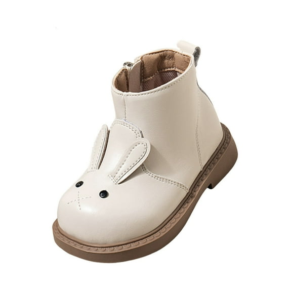 Otqutp Girls and Boys Children's Casual Shoes Mesh Soft Sole Breathable Sports Short Boots with Side Zipper Snow Boots Anti-Slip Outdoor Shoes for Little Kid/Big Kids(White,12-18 Months)