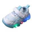 thumbnail image 1 of Otqutp Girls and Boys Spring Summer and Autumn Children's Sports Shoes for Small and Medium Sized Children's Toddler Shoes Flashing Light Casual Sports Shoes(Blue,4-4.5 Years), 1 of 1