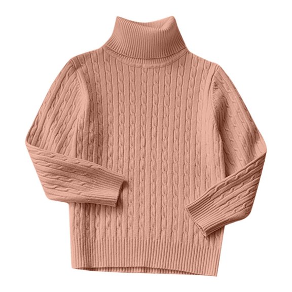 Otqutp Girls Cable Knit Crew Neck Sweater Long Sleeve Solid Pullover Casual Top Tees for Kids Classic Chunky Warm Sweatshirt