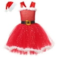 thumbnail image 1 of Otqutp Girls Christmas Santa Tutu Dresses Toddler Girls Christmas Dresses Santa Claus Red Princess Tutu Dress Sleeveless Dress with Headband(Red,6-7 Years), 1 of 6