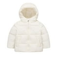 thumbnail image 1 of Otqutp Girls' Down Cotton Padded Jackets Autumn and Winter New Children's Short Cotton Padded Jackets Boys Padded Padded Jackets Large Children's Hooded Coats(White,9-10 Years), 1 of 9