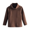 thumbnail image 1 of Otqutp Girls Crew Neck Top Soft Long Sleeve Pullover Shirt Solid Color Fleece Pullover Top for Kids Layered Shirt Blouse, 1 of 5