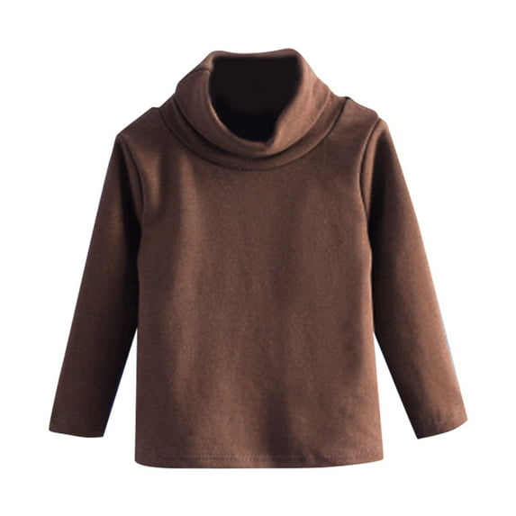 Otqutp Girls Crew Neck Top Soft Long Sleeve Pullover Shirt Solid Color Fleece Pullover Top for Kids Layered Shirt Blouse
