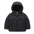 thumbnail image 1 of Otqutp Girls' Down Cotton Padded Jackets Autumn and Winter New Children's Short Cotton Padded Jackets Boys Padded Padded Jackets Large Children's Hooded Coats(Black,11-12 Years), 1 of 9