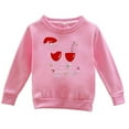 thumbnail image 1 of Otqutp Girls Fall and Winter Christmas Print Casual Round Neck Long Sleeve Sweater Pullovers Sweaters Kids Fall Shirt Thanksgiving Outfit (Pink,10-12 Years), 1 of 4
