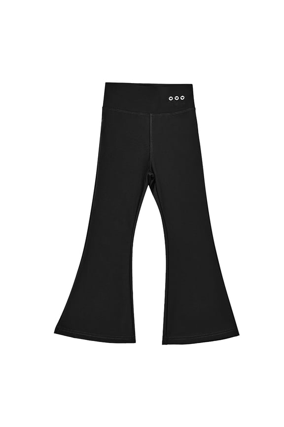 Girls Fashion Flare Leggings High Waist Bell Bottoms Girls Stretchy Yoga Pants Full Length Jazz Pants Dance Casual Pants Activewear (B-Black,12-13 Years)