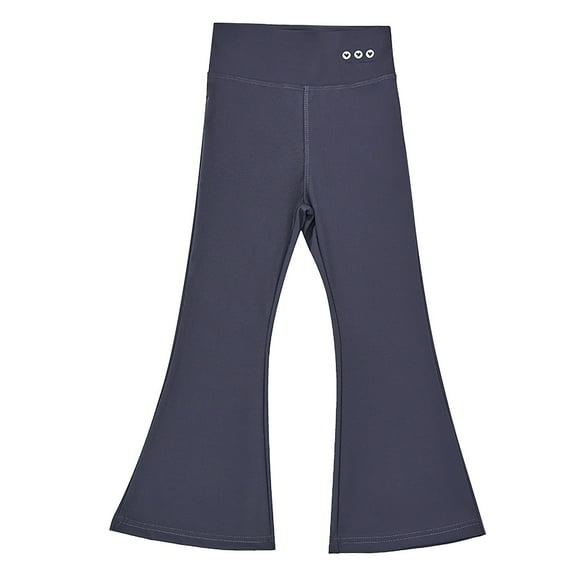 Otqutp Girls Fashion Flare Leggings High Waist Bell Bottoms Girls Stretchy Yoga Pants Full Length Jazz Pants Dance Casual Pants Activewear (B-Grey,10-11 Years)