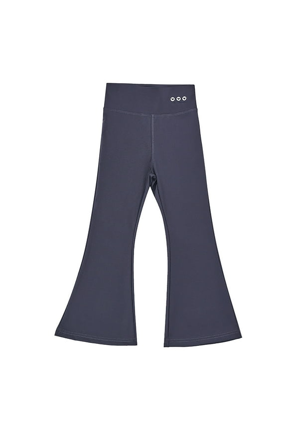 Girls Fashion Flare Leggings High Waist Bell Bottoms Girls Stretchy Yoga Pants Full Length Jazz Pants Dance Casual Pants Activewear (B-Grey,3-4 Years)