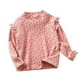 thumbnail image 1 of Otqutp Girls Fashion Tops Girls' Autumn and Winter Floral Base Shirt Girls' Flying Sleeve Autumn T Shirt Little Girls All Flying Sleeve Base Shirt for 1 to 14 Years, 1 of 9
