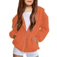 thumbnail image 1 of Otqutp Girls Fleece Zip Up Hoodies Fall Jacket Oversized Casual Sweatshirts with Pocket Fall Winter 2025 Pullover Cute Sweaters, 1 of 5