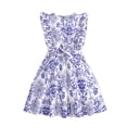 thumbnail image 1 of Otqutp Girls' Floral Princess Parties Dress - Sleeveless Lace-Embellished Gown with Vintage Floral Print, Lightweight Summer Dress for Ages 8-12 Years, 1 of 9