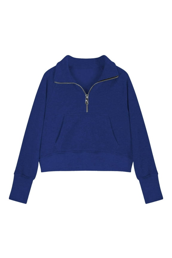 Girls Half Zip up Sweatshirt Tween Oversized Sweatshirts Kids Trendy Fall Pullover Crop Tops Long Sleeve Sweater Clothes