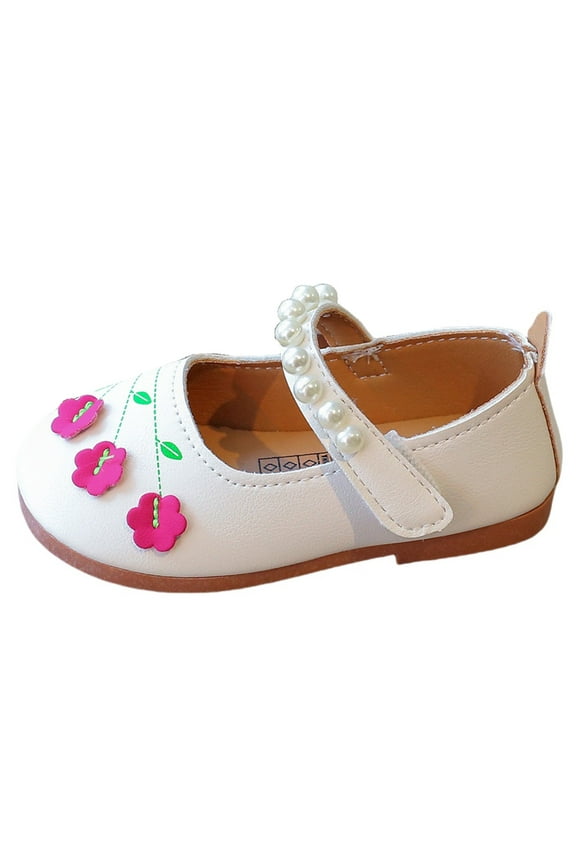 Girls Kids Dress Sandals Flower Sequins Close Toe Low Heel Ankle Shoes Toddler Summer Dance Soft Sole Cute Shoes