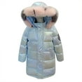 thumbnail image 1 of Otqutp Girls Metallic Puffer Jacket Long Glitter Winter Coat Kids Insulated Windproof Freezer Suit Boys Knee Length Windbreaker, 1 of 8