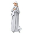thumbnail image 1 of Otqutp Girls Muslim Abaya Prayer Dress Solid 𝗜slamic Middle Eas𝘁 𝗗ubai Dress Full Cover Ramadan Eid Traditional Arabic Robe, 1 of 3