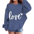 thumbnail image 1 of Otqutp Girls Oversized Sweatshirt Cute Heart Print Sweater Preppy Valentines Day Pullover Teens Long Sleeve Crew Neck Shirts, 1 of 9