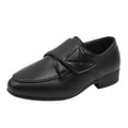thumbnail image 1 of Otqutp Girls Performance Shoes Fashion Children Boys Leather Shoes Pointed Low Heel Solid Color Hook Loop Slip On Comfortable Dress Shoes, 1 of 9