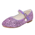 thumbnail image 1 of Otqutp Girls Sequins Sandals with Strap Pearl Closed Toe Ankle Low Heel Princess Wedding Dance Shoes Fancy Non Slip Sandals, 1 of 6
