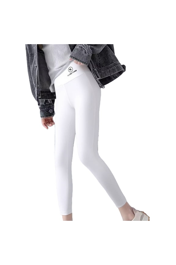Girls Thermal Leggings Stretchy Slim Ankle Fleece Warm Tights Pants Teen Kids Winter Seamless Opaque Pantyhose